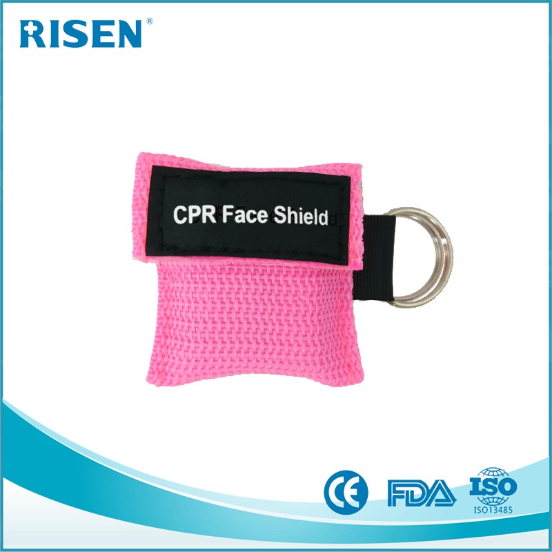 CE ISO disposable One Way Valve Portable Pocket CPR mask keychain/CPR Face shield